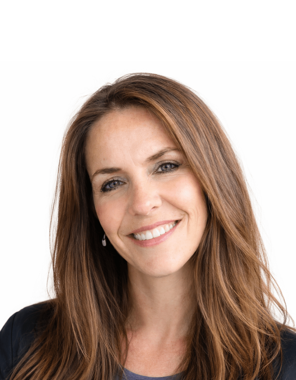 Wendi, Fractional CFO and founder of PVI Financial, smiling confidently in a casual black jacket and t-shirt against a white background, bringing a personal and approachable style to business financial strategy